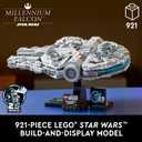 LEGO Star Wars Millennium Falcon 25th Anniversary Collectible - DIY Building Set for Adults, Men & Women, Ages 18+ - A New Hope Model with Display Stand - Star Wars Gift - 75375