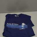 Turks and Caicos T-Shirt Vintage 80s Palm Trees Sunset Tee T-Shirt (Blue, M)