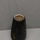 10 inch Tall Ribbed Ceramic Vase for Flowers,Boho Vases for Pampas Grass,Fluted vase,Simple Modern Decorative Vase for Home Decor Table Centerpieces (Black,Gold Marble)