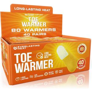 Toe Warmers 40 Pairs (80 Warmers) - Up to 10 Hours of Long Lasting Warmth and Toe Warmers for Feet - Easy Air Activation - Ultra Thin, TSA Approved