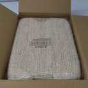 Cpintltr Foot Stool Ottoman Rectangular Footrest Pouf Ottomans Natural Seagrass Footstool with Wooden Legs Hand Weave Step Stool for Living Room Bedroom Entryway Natural White