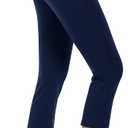 MoFiz Women's Golf Capri Pants Stretch Slim Business Casual Pants Straight Leg Yoga Dress Pants with Pockets Office Slacks (Medium, Navy)
