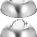 2 Pcs 9 Inch Stainless Steel Griddle Melting Cheese Dome Wok Lids- Commercial Grade Basting and Steaming Cover- Best for Use in Flat Top Grills