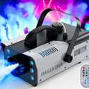 HOLDLAMP Fog Machine Halloween, Smoke Machine 1200W and 6000CFM with Wireless Remote Control and 6 Colorful LED Lights for Outdoor Indoor Christmas Wedding Stage Effect DJ Disco Party Stage