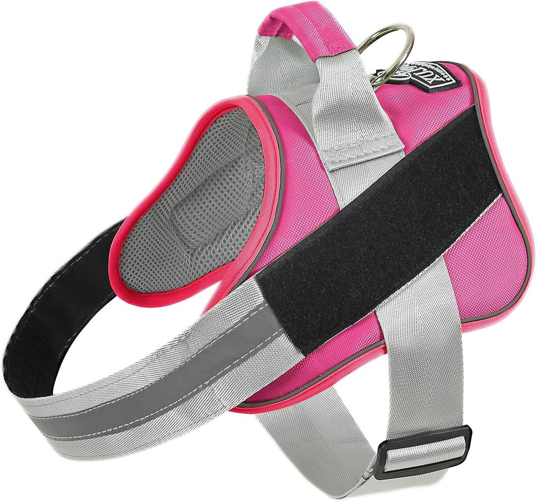 Bolux Dog Harness, No-Pull Reflective Dog Vest, Breathable Adjustable Pet Harness with Handle for Outdoor Walking - No More Pulling, Tugging or Choking (Fuchsia, Small (Pack of 1))