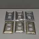 Antique Brass Duplex Outlet Cover Paisley Pattern Decorative Wall Plates for Electrical Outlet, Metal Switch Plates and Receptacle Cover for Kitchen Bathroom (1 Gang Duplex Outlet-6 Pack)