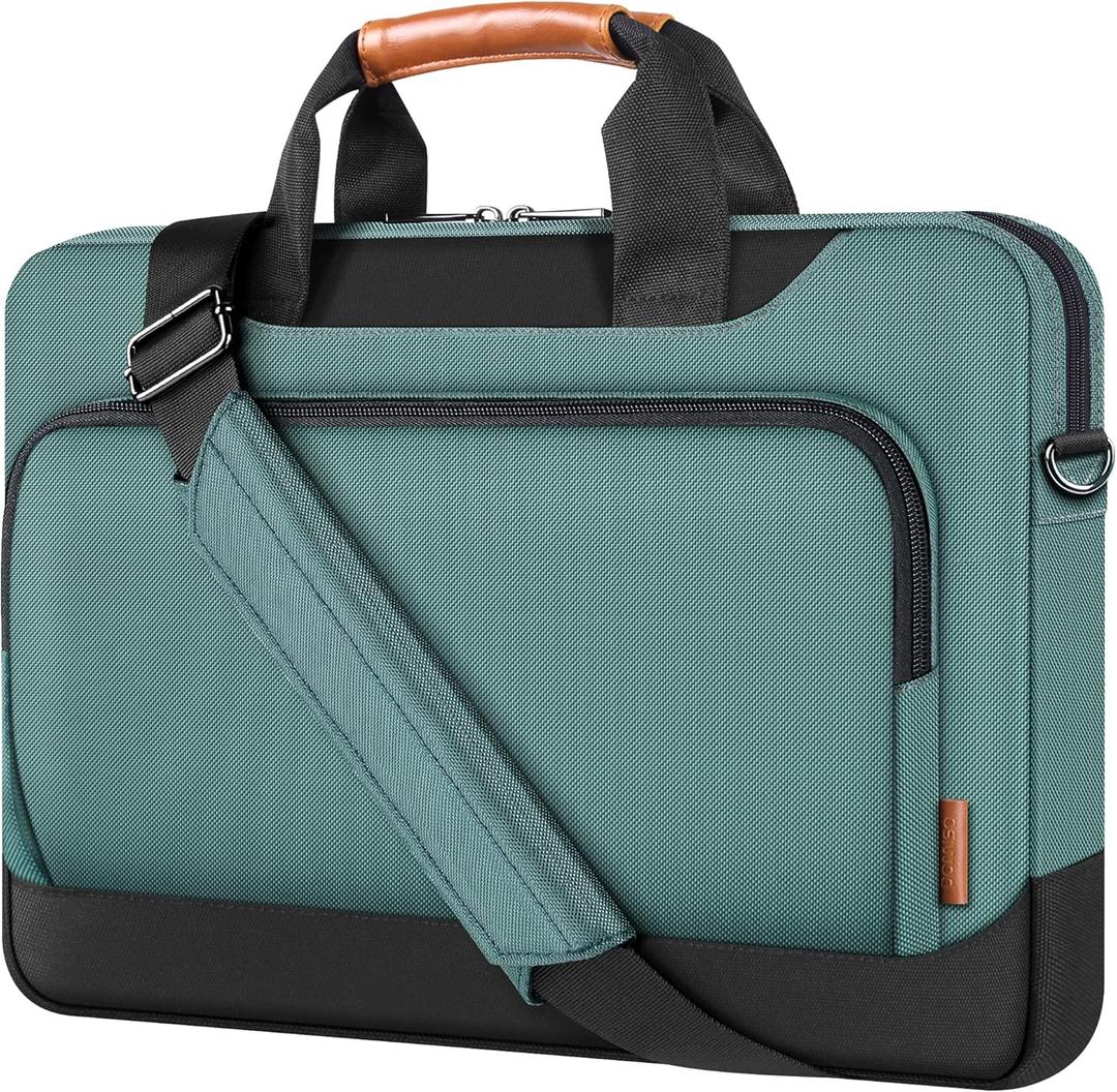 DOMISO 15-15.6 Inch Laptop Bag Business Briefcase Laptop Case Compatible with Lenovo 15.6" Ideapad 330/16" MacBook Pro/HP EliteBook 850 G3/Envy x360 15/Latitude 3580/Acer Chromebook/Asus,Green