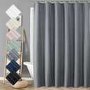Aiyufeng Moga Extra Long Grey Shower Curtain 96 Inch Long, Embossed Texture Fabric Bathroom Shower Curtain, Large Hotel Bath Curtain with 12 Holes, 72Wx96H, Grey