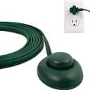 Philips Plug-in Footswitch, 9 Ft, 1-Outlet Flat Plug Extension Cord, Flat Extension Cord with Switch ON/Off, 2 Prong Extension Cord, 120V Long Extension Cord, 1 Pack, Green, 1 Pack, SPS1036GF/27