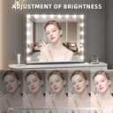 Vanity Mirror with Lights,Makeup Mirror with 17 Dimmable LED Bulbs, 3 Color Lighting Modes Detachable 10X Magnification Mirror Touch Control, 23.6X19,7 inch, Black