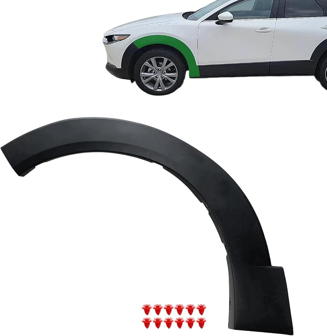 Front Upper Wheel Arch Opening Molding Panel Bumper Fender Flare Molding Cover Plastic Trim Black fit for Mazda CX-30 2020 2021 2022 2023 2024 2025