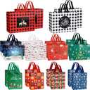 Js2U ZW Christmas Gift Bags, Big&Medium&Small Reusable Tote Bags, NonWove Bags for New Year's Shopping, Christmas Surprise, Xmas Party Supplies, 22Pcs
