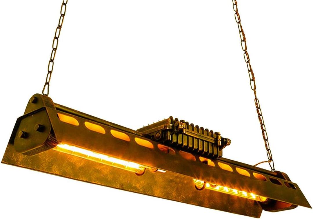 Rustic Industrial Chandelier Lighting, Adjustable Kitchen Pendant Lighting Over Island Farmhouse Light Fixtures 4-Light Antique Metal Pendant for Living Room & Bar (95cm), Bronze 