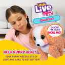 Little Live Pets Ouchies Hazel The Poodle Plush, 50+ Sounds, Limping to Walking Puppy Toy & Carrier, Interactive Puppy Toy for Kids 5+, 11.65 inches