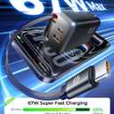 67W USB C Charger Block with USBC Cable Retractable, for iPhone 17 Charger GaN Fast Charging Wall USB Block with Foldable Plug, Multi-Port Travel Chargers for iPhone, iPad, MacBook, Laptop, Samsung