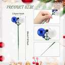 10 Pcs Christmas Ball Ornaments 7.9 Inch Red Green Gold Christmas Tree Picks for Holiday Wedding Vase Fillers Xmas Tree Topper DIY Wreath Crafts Decor (White,Silver,Blue)
