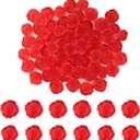 Acrylic Red Rose Valentine Decorations, 75pcs Mini Rose Valentine's Day Vase Filler Ornaments for Table Decor Wedding DIY Craft