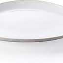 Cotton White Glazed Stoneware Serving Plate, 15"