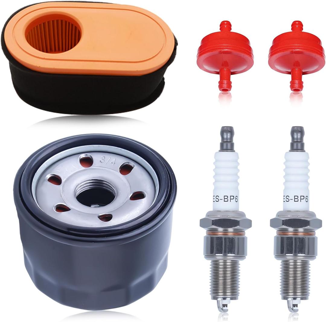 937-05065 951-12260 Air Filter + 951-12690 Oil Filter Spark Plug for Craftsman Powermore 420CC T1000 T1200 R1000 LT4200 CC760ES Lawn Mower