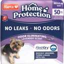 Hartz Home Protection Lavender Scented Dog Pads, 50 count, Super Absorbent & Won't Leak, Odor Eliminating
