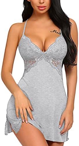 Avidlove Women Lingerie Lace Chemise Sleepwear Babydoll Teddy Lingerie, Large, Grey