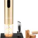 Secura Electric Wine Opener, Automatic Bottle Corkscrew Opener with Foil Cutter, Rechargeable (Champagne Gold)