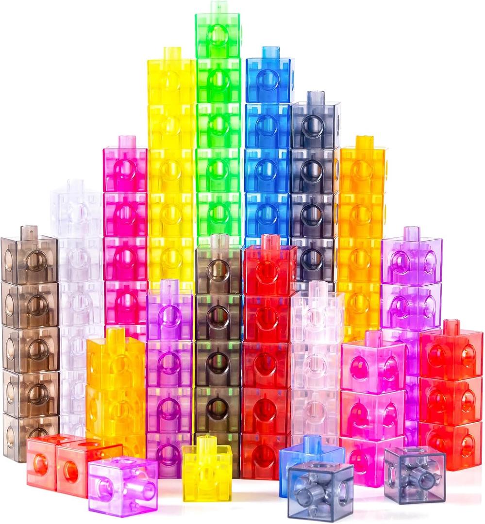 Translucent Linking Cubes  Engaging Math Toy, Light Table Manipulatives, Math Blocks for Early Learning and Creative Play
