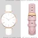 18mm Quick Release Leather Watch Band for Garmin Vivoactive 4s Forerunner 255s 265s Venu 3s Sq 2, Extended Spring Bar (Pink_Beige)