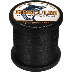 HERCULES Braided Fishing Line 12 Strands, 100-2000m 109-2196 Yards Braid Fish Line, 10lbs-420lbs Test PE Lines for Saltwater Freshwater