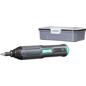 Amazon Basics by SKIL 4V Rechargeable Cordless Stick Screwdriver with 34-Piece Bit Set, Carrying Case, USB-C Charging, LED Work Light, 3 Torque Settings, Portable