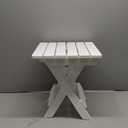 LUE BONA Small Outdoor Folding Side Table, HDPS Outside End Table for Patio, Porch, Deck, Pool, 14 Inch Height, White