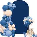 7.2FT Wedding Arch Cover Stretchy Fitted Arch Cover Round Top Stand Covers Double-Side Chiara Cover Backdrop Cover for Wedding Birthday Party Ceremony Baby Shower Decoration(Navy Blue)