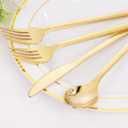 Rubtlamp 3 Packs of 60 Pcs Gold Plastic Silverware - 180 Pcs Heavy Duty Disposable Plastic Utensils - Gold Plastic Cutlery Set for Party&Wedding