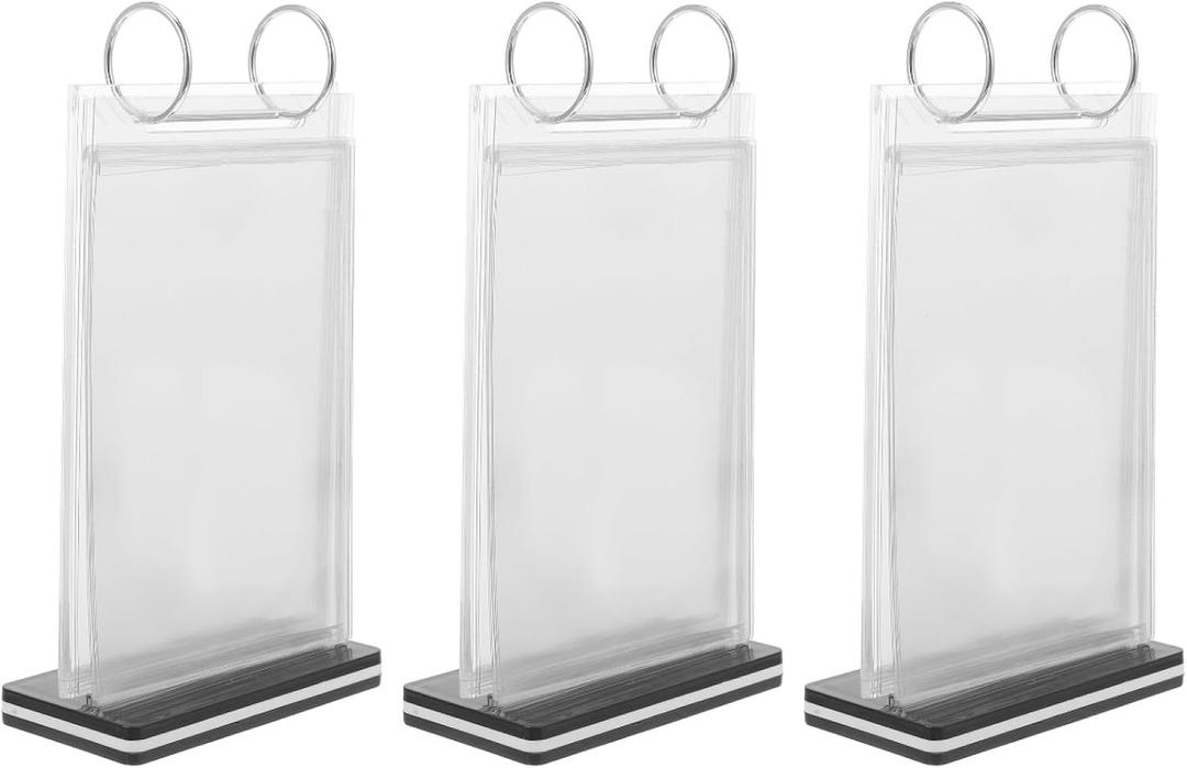 Acrylic Sign Holder 3pcs Clear Tabletop Menu Display Stand for Restaurant Retail Tag