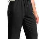 G Gradual Women's 13" Long Hiking Shorts with Zipper Pocket Lightweight Quick Dry Knee Length Bermuda Shorts for Women (Black)