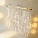 DHHOUSE 24x28 Inch Large Capiz Shell Wall Hanging, Handmade Sea Shell Wall Art with Stainless Steel Rail for Home Decor