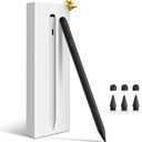 Stylus Pen for iPad, Dual-Tip 13 mins Fast Charge Pencil for Apple, Palm Rejection, Tilt Sensitivity, Compatible w/iPad 6/7/8/9/10, Pro 11/12.9in/M4, Air 3/4/5/M2, Mini 5/6 - Black
