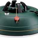 Krinner Christmas Tree Genie Medium - Green Tree Stand - Original Single Cable Operation, Holds up to 7 ft Live Trees - Foot Pedal Setup & Water Reservoir with Level Indicator - German Made