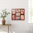 Picture Frame Collage 5x7 Photos Display - 7 Openings Photo Collage Picture Frame Wall Decor for Wall Mounting Vertically or Horizontally Frames for Wedding Anniversary-Dark Brown, 19.4x17.4 inches