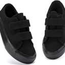 Toddler Sneakers Canvas Shoes for Boys & Girls (All Black)