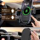 Wireless Car Charger, 15W Fast Charging [Auto Clamping] [Auto Alignment] Phone Holders for Your Car Dashboard Windshield Air Vent Car Accessories for iPhone 17 16 15 14 13 12 Series, Samsung Galaxy