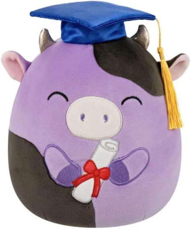 Squishmallows 2025 Original 8-Inch Graduation Squad Plush - Collectible Soft & Squishy Mini Stuffed Animal Toy - Add to Your Squad - Gift for Kids, Girls & Boys (Alexie Cow)