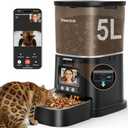 Automatic Cat Feeder with Camera, 5G WiFi Smart Pet Feeder with 2-Way Video/Audio, 45° Adjustable Angle, Night Vision, 5L Cat Food Dispenser for Cats & Small Dogs with APP Control for Vacation & Work