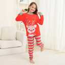 LIONVI Family Matching Christmas Pajamas Set Cotton Xmas Deer Holiday Pajamas Sleepwear Dad Mom Kids PJs (M)