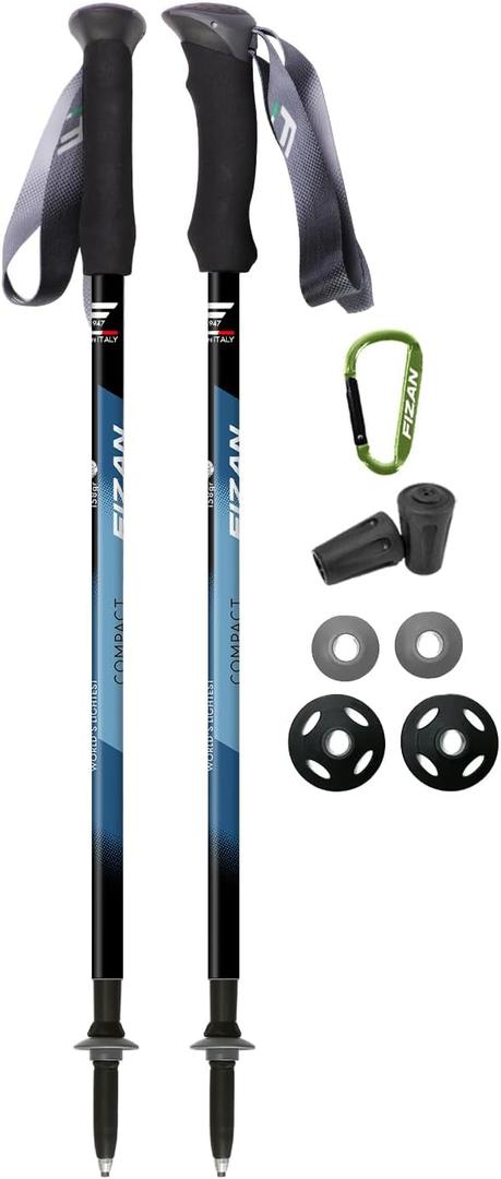 Fizan Compact 3 Trekking Poles – 5.6 oz Ultralight, Backpacking, Thru Hiking Poles, Adjustable, Collapsible, Customized Fit, Aluminum Walking Sticks