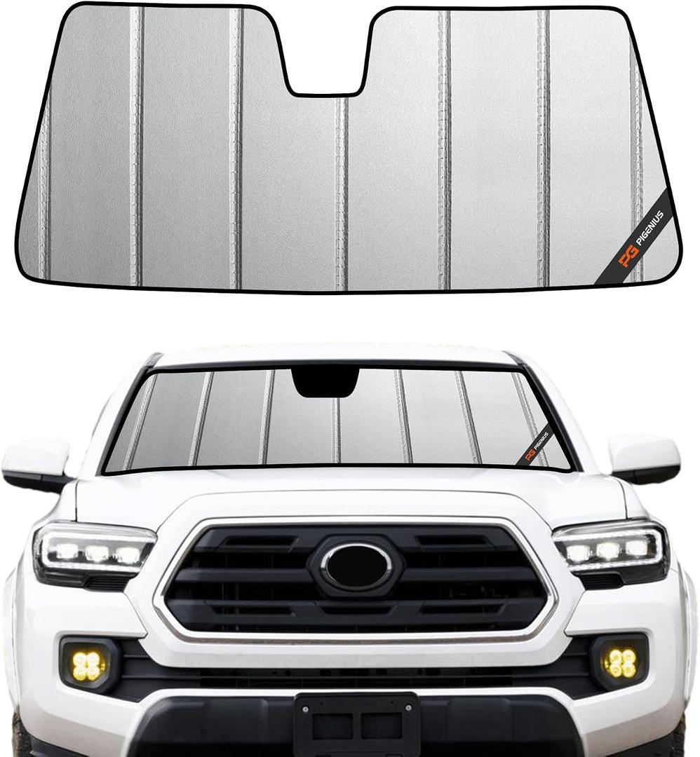 Pigenius Windshield Sunshade for Toyota Tacoma 2018-2023 Front Window Sun Shade - Safeguard