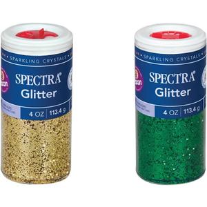 Spectra Arts & Crafts Glitter Gold 4 oz 1 Jar, Green 4 oz 1 Jar Bundle