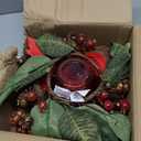 Nearly Natural Poinsettia & Berry Candelabrum