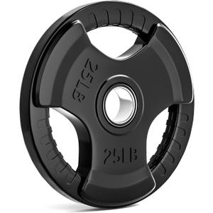 LIONSCOOL 2-Inch Olympic Rubber Grip Weight Plates, Cast Iron, 2.5-45 LB