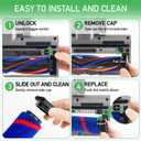 Replacement Motorized Head for Dyson V15 V11 V10 V8 V7, Hidden Dust Detection Green LED Attachment with 2-in-1 Dual Roller, 60% Effortless Glide for Carpet & Hard Floor, Stable Self-Standing Design
